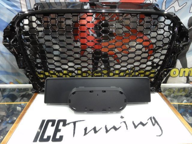 Grelha frontal audi a3 8V 12-16 HATCHBACK / LIMOUSINE / CABRIO, RS3 LOOK preto brilhante