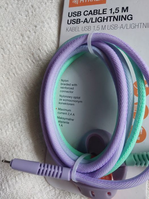 Kabel USB-A na Lightning 1.5m Hykker nowy
