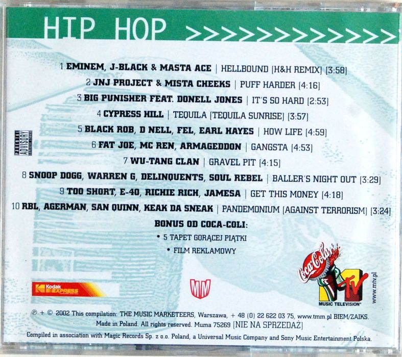 (CD) VA - Gorąca Piątka 2002 - Hip Hop s.BDB