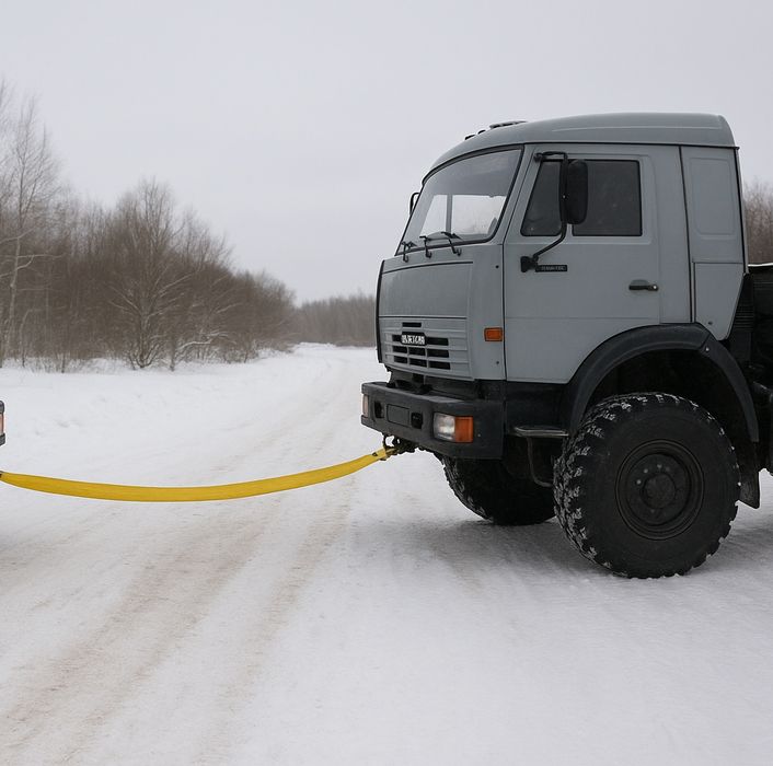 Трос  буксировочный гибкий, фал, ремень 20т для  КАМАЗ,МАЗ,ЗИЛ, КРАЗ