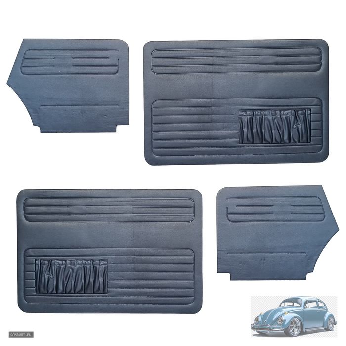 Boczki do drzwi zestaw cabrio niebieski 4 szt. Type 1 08/72- - części
