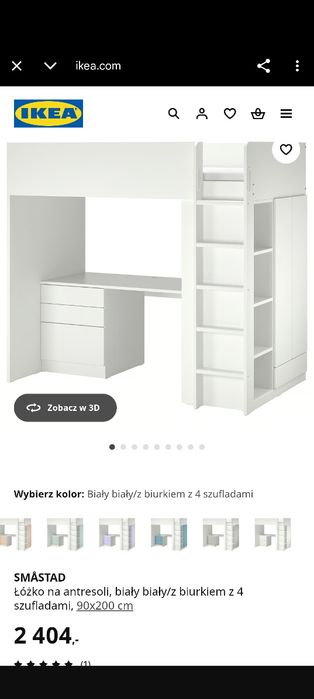 Łóżko piętrowe z szafką i miejscem na biurko