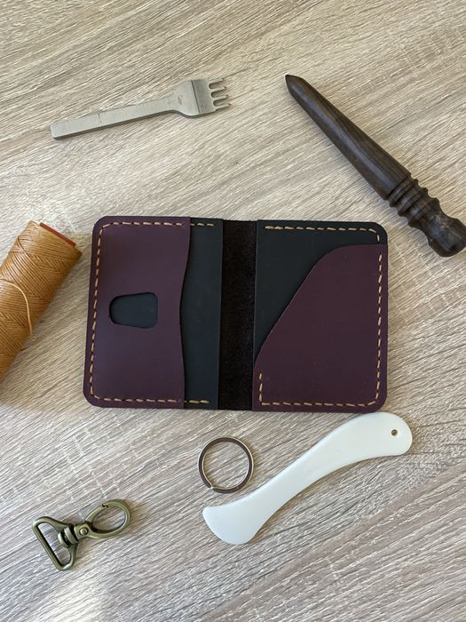 Картхолдер з натуральної шкіри,ручна робота. Візитниця, гаманець.