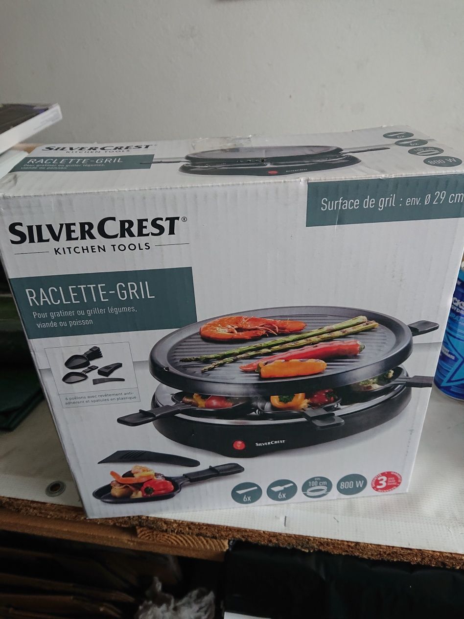 GRILL 12 800W SilverCrest 800W Rakleta el. • ELEKTRYCZNY Kiełpino Raclette czarny