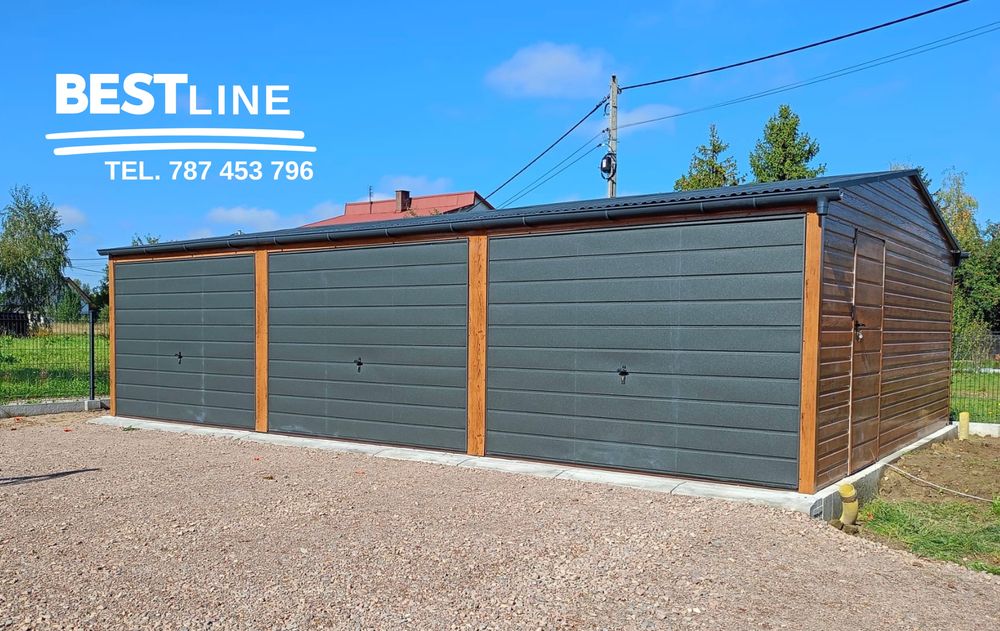 Garaż blaszany z bramą segmentową. Garaż na wymiar - 3x5 3x6 4x5 4x6