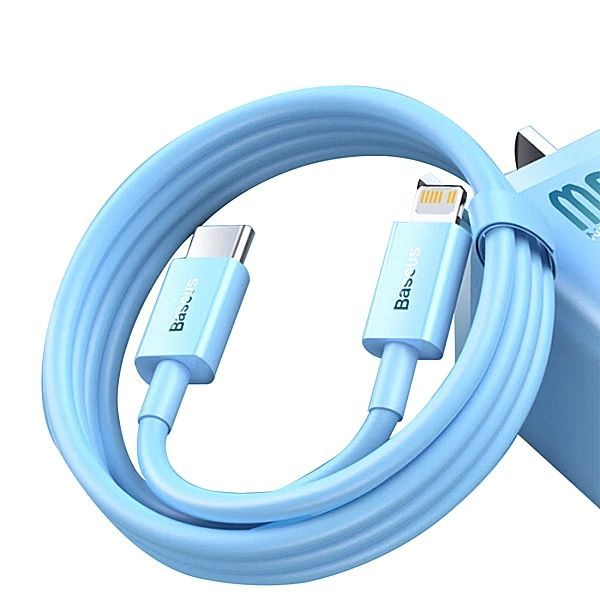 Kabel Baseus Cays Lightning - Usb-c Pd 20w 480Mb/s 1m - niebieski