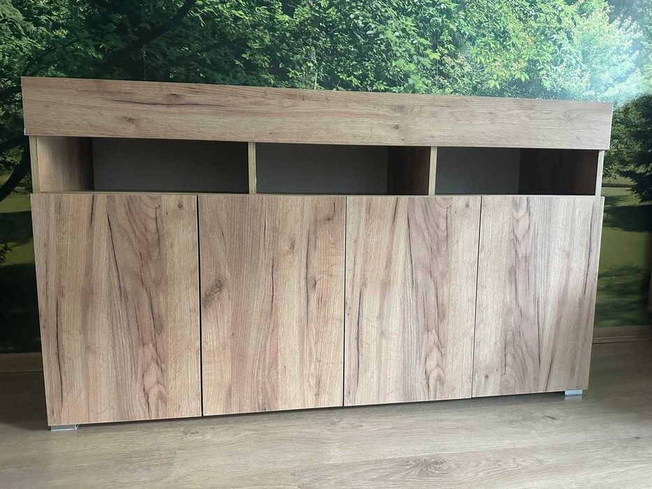 komoda do salonu dąb craft złoty 140x40x80