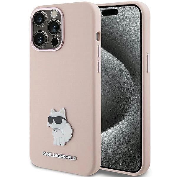 Etui Karl Lagerfeld Silicone Choupette Metal Pin na iPhone 15 Pro Max
