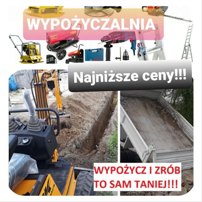 Wynajem Koparki Sprzętu Wywrotki Zagęszczarki WYPOŻYCZALNIA Koparka