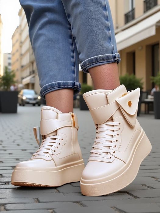 4 KOLORY 36 37 38 Sneakersy 39 40 41 za kostkę na platformie kieszonka