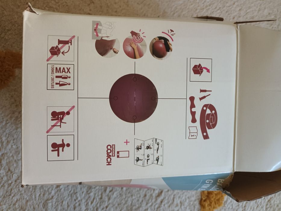Bola de Ginástica e Pilates Tamanho 1 Resistente 55 cm Rosa