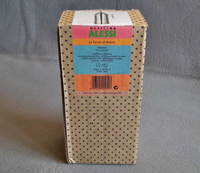Włoska kawiarka ALESSI La Conica 90002 o poj. 3 filiżanki- design Aldo Rossi