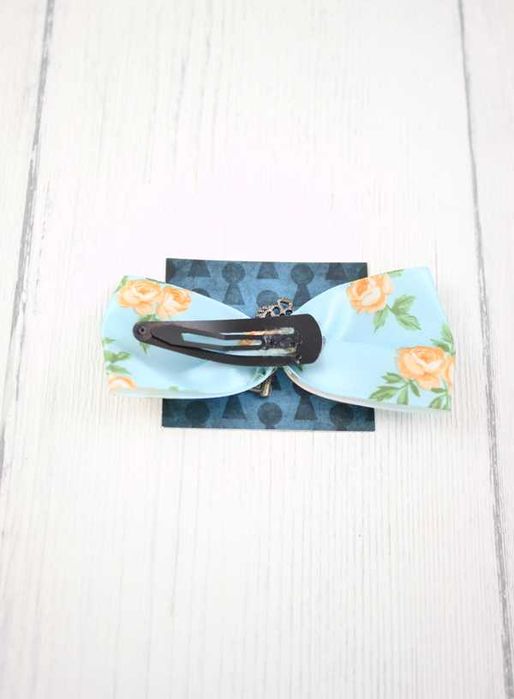 kokardka do włosów klucz spinka vintage retro boho W02
