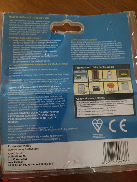 Kidde czujnik tlenku węgla