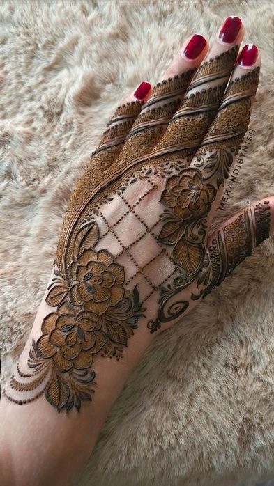 Mehndi design on hands