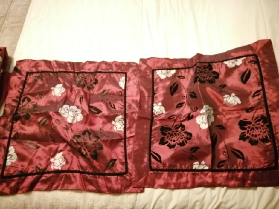 Edredão de cama de casal, fronhas para almofada e panos