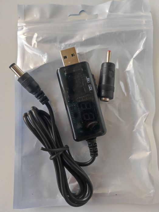 Повышающий преобразователь переходник USB для роутера 9в - 12в