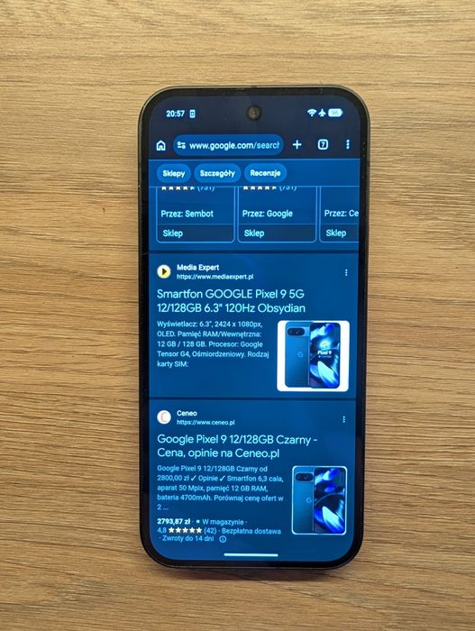 Google Pixel 9 pudełko stan bardzo dobry