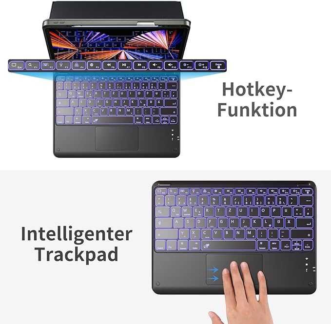 Vobafe Etui z klawiaturą do iPad Air 13" M3 M2, iPad Pro 12.9 3 4 5 6g