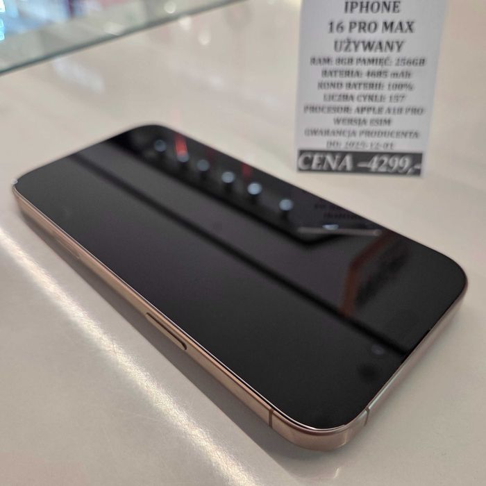 iPhone 16 Pro Max 256GB Bat 100% Topcase Vivo *Raty 0%