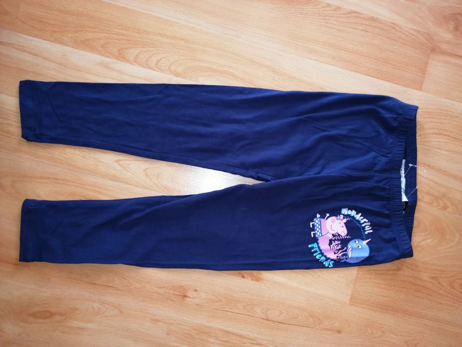 Nowe bawełniane getry spodnie legginsy Świnka PEPPA na 122-128cm -