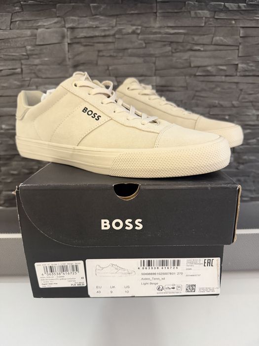 Oryginalne trampki sneakersy  kremowe - bezowe  BOSS rozmiar 43