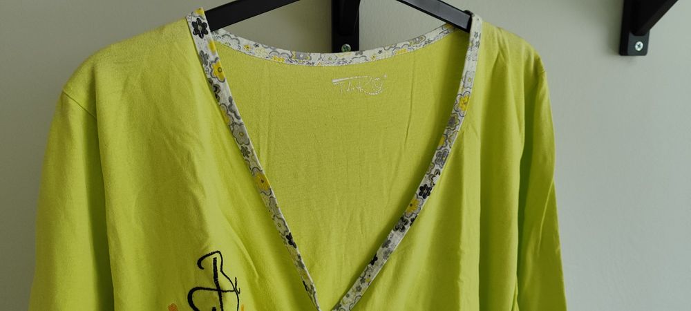 Koszula piżama ciążowa oraz do karmienia piersią S M 36 38 limonkowa