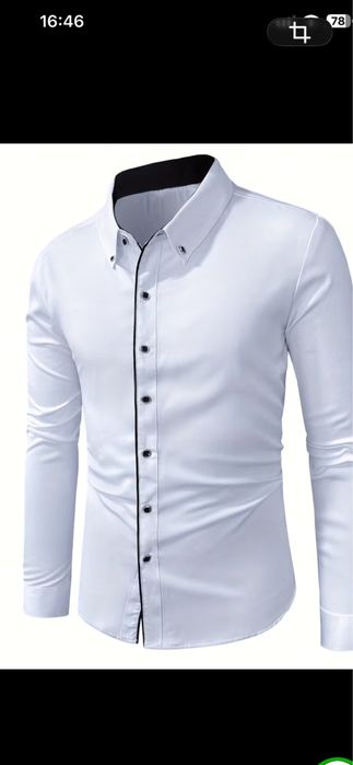 Camisa branca Slim-fit masculino.     estil