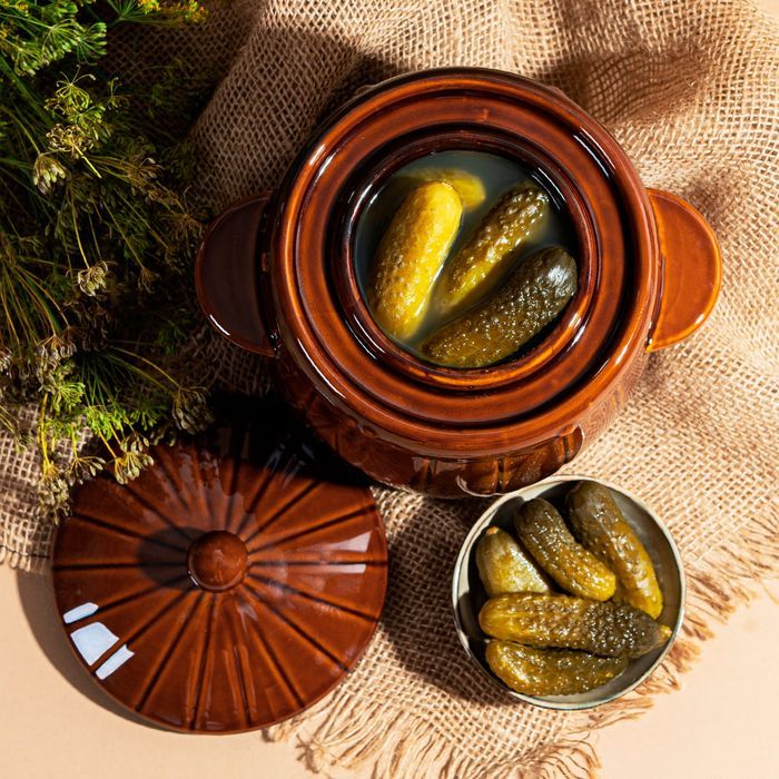 Beczka kamionkowa hermetyczna 6 l do kiszenia - brązowa