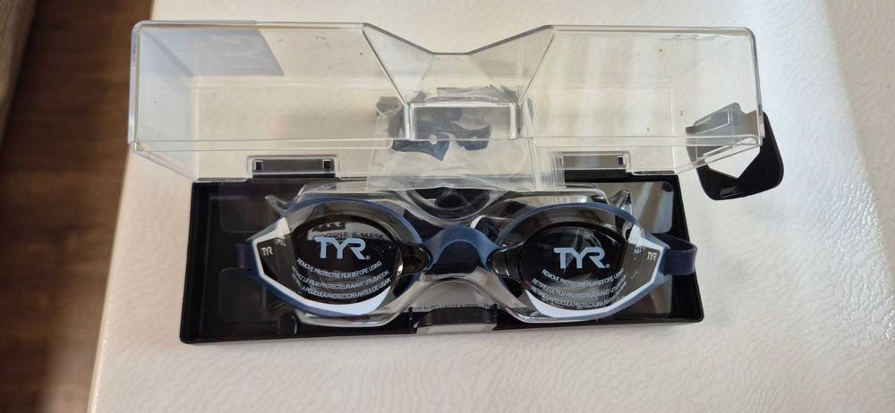 Окуляри для плавання TYR Stealth-X smoke/navy (Синій/Дим)
