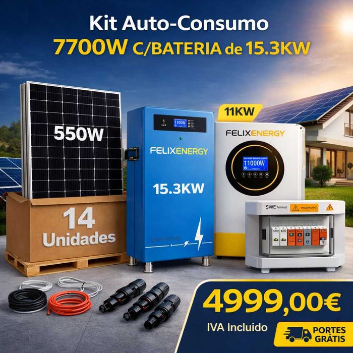 KIT SOLAR FOTOVOLTAICO 7.7 kW C/Bateria de 15.3KW – FELIXENERGY