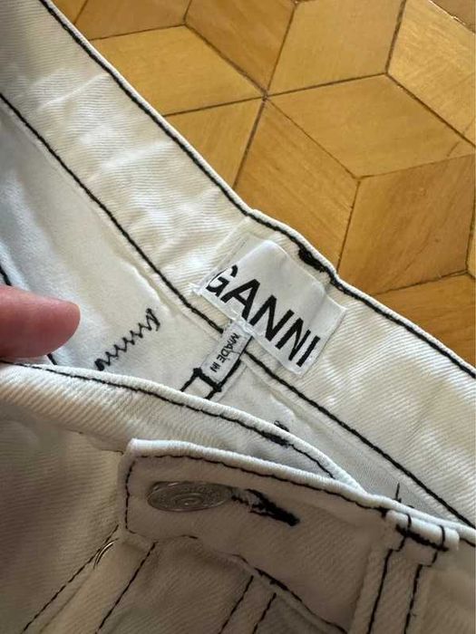 Spodnie damskie GANNI cargo baggy denim White Jeans 26
