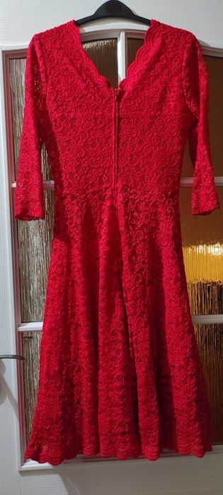 Suknia damska koronkowa czerwona rozm. S