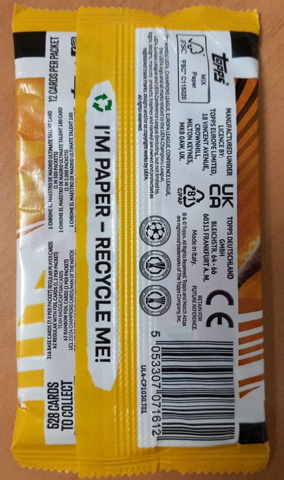 Topps Match attax Champions League 2025. Saszetki nowe 120 kart