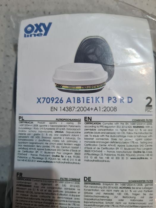 Maska pełnotwarzowa Oxyline X8 + filtry