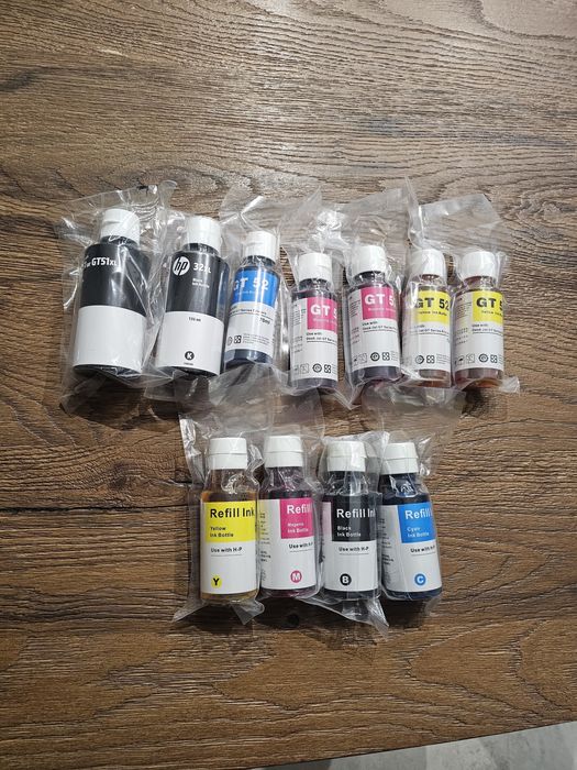 Zestaw tuszy tusze do drukarki HP Smart Tank oryginalne i zamienniki 1