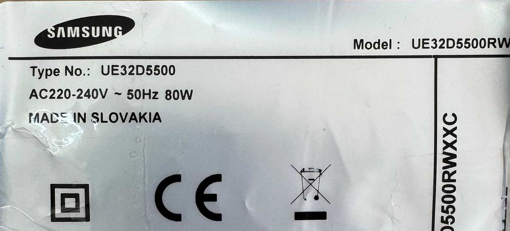 UE32D5500RWXXC Partes de televisão