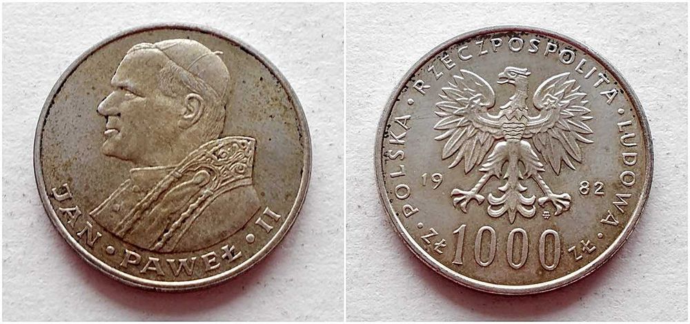 1000 zł Jan Paweł II 1982 r-srebro