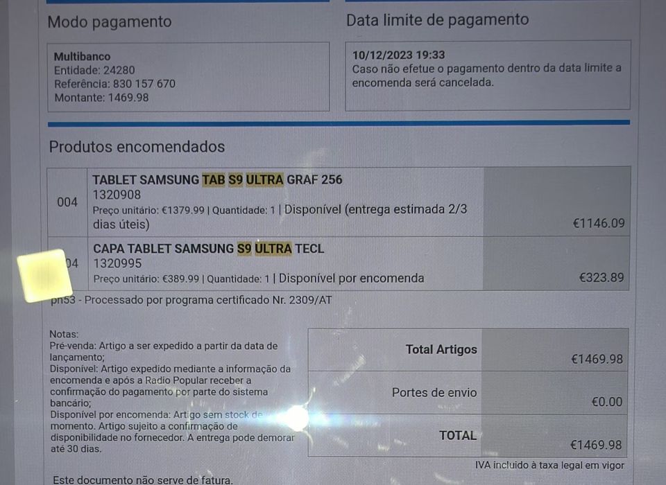 Tab S9 ultra sem Garantia