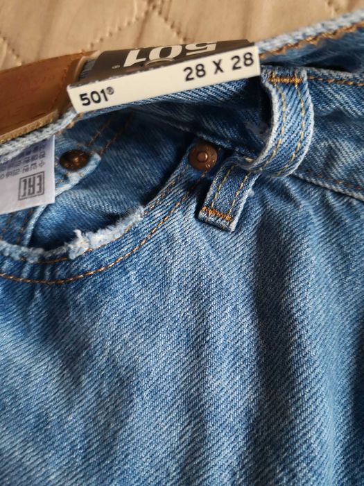 Spodnie jeansy Levi's 501 W28 L28 niebieskie denim nowe oryginalne
