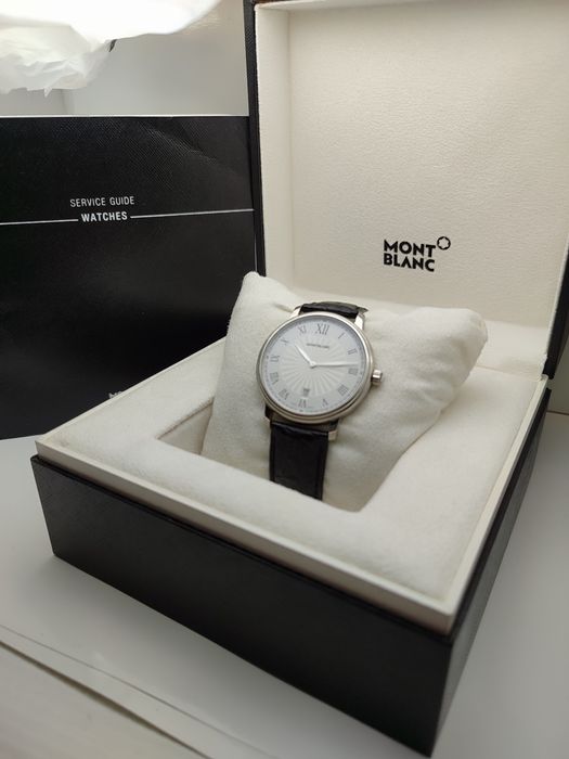 Męski Montblanc Tradition.  Idealny do garnituru  średnica 40 mm 6.5mm grubość.  Piękny stan full set