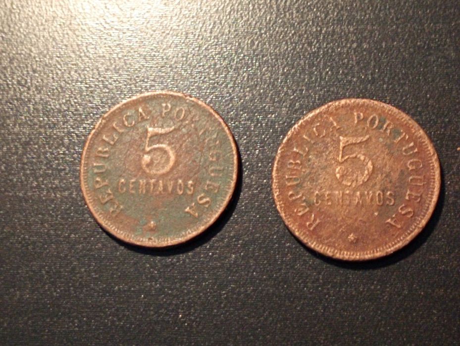 5 centavos - Angola 1922 - Bronze - Bela / MBC - muito bem conservada