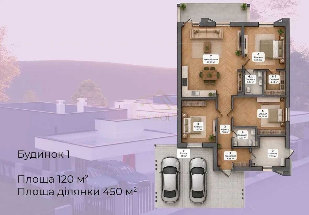 Продаж одноповерхового будинку в Крихівцях - 120м2, 4Сот.