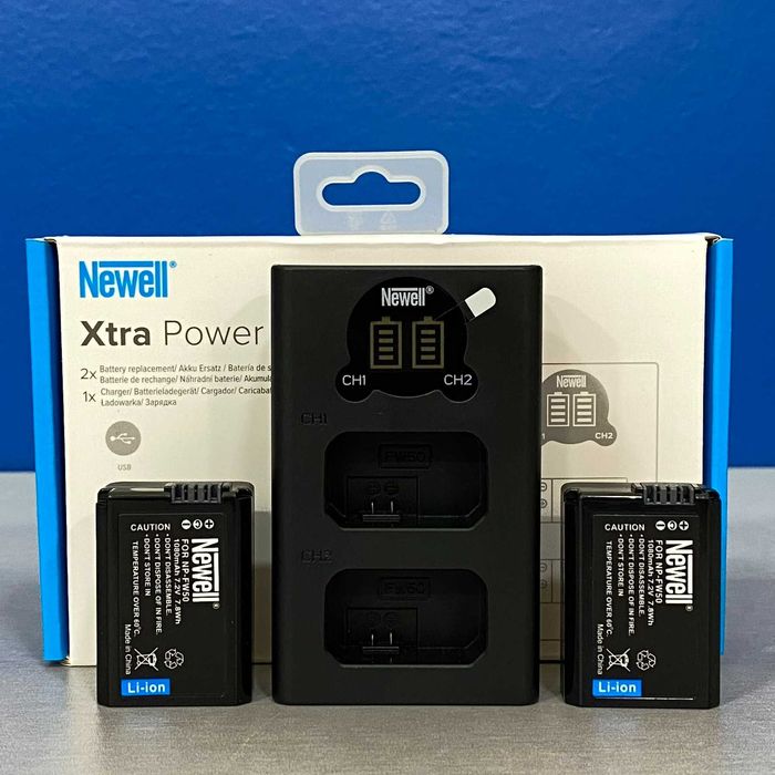 Carregador Duplo Newell + 2x Baterias NP-FW50 (A7R/ A7/ A7s/ A6000)64409269585281120