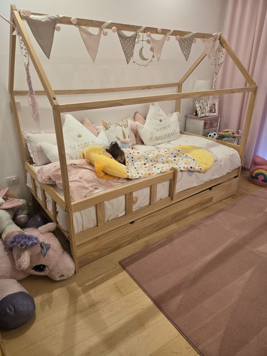 Cama de criança madeira natural