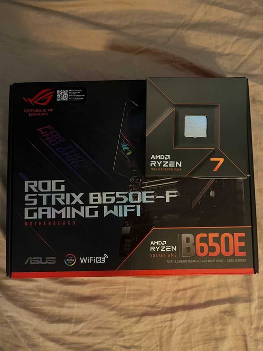 Комплект ASUS ROG Strix B650E-F Motherboard + AMD Ryzen 7 7700X Box