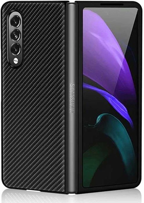 FTRONGRT etui do Samsung Galaxy Z Fold 3 pancerne mocne czarne carbon