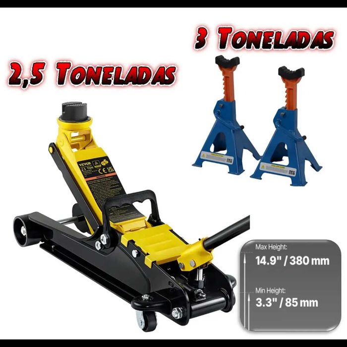 D16-KIT Macaco 2,5T 85mm a 380mm + Preguiças 3T 85mm a 380mm