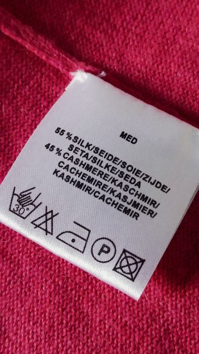 Jaeger изящный кашемировый c шелком кардиган с нежной  кружевной отдел