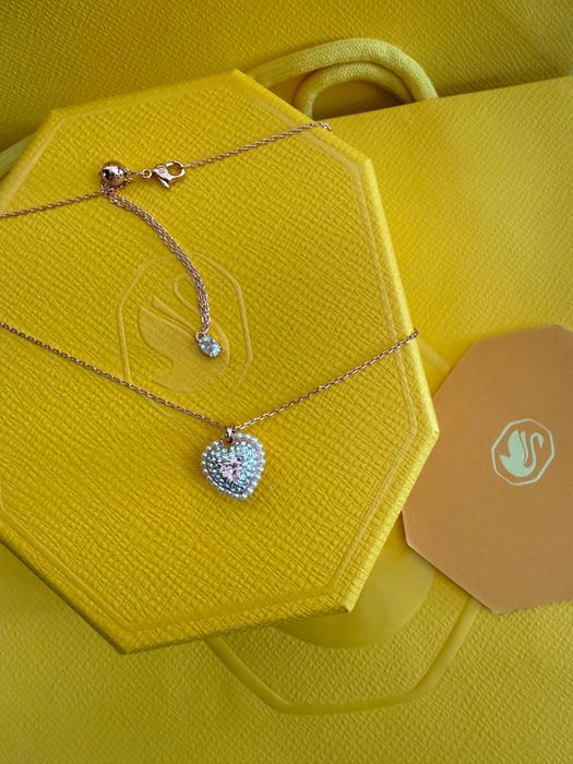 Кулон двосторонній серце Swarovski